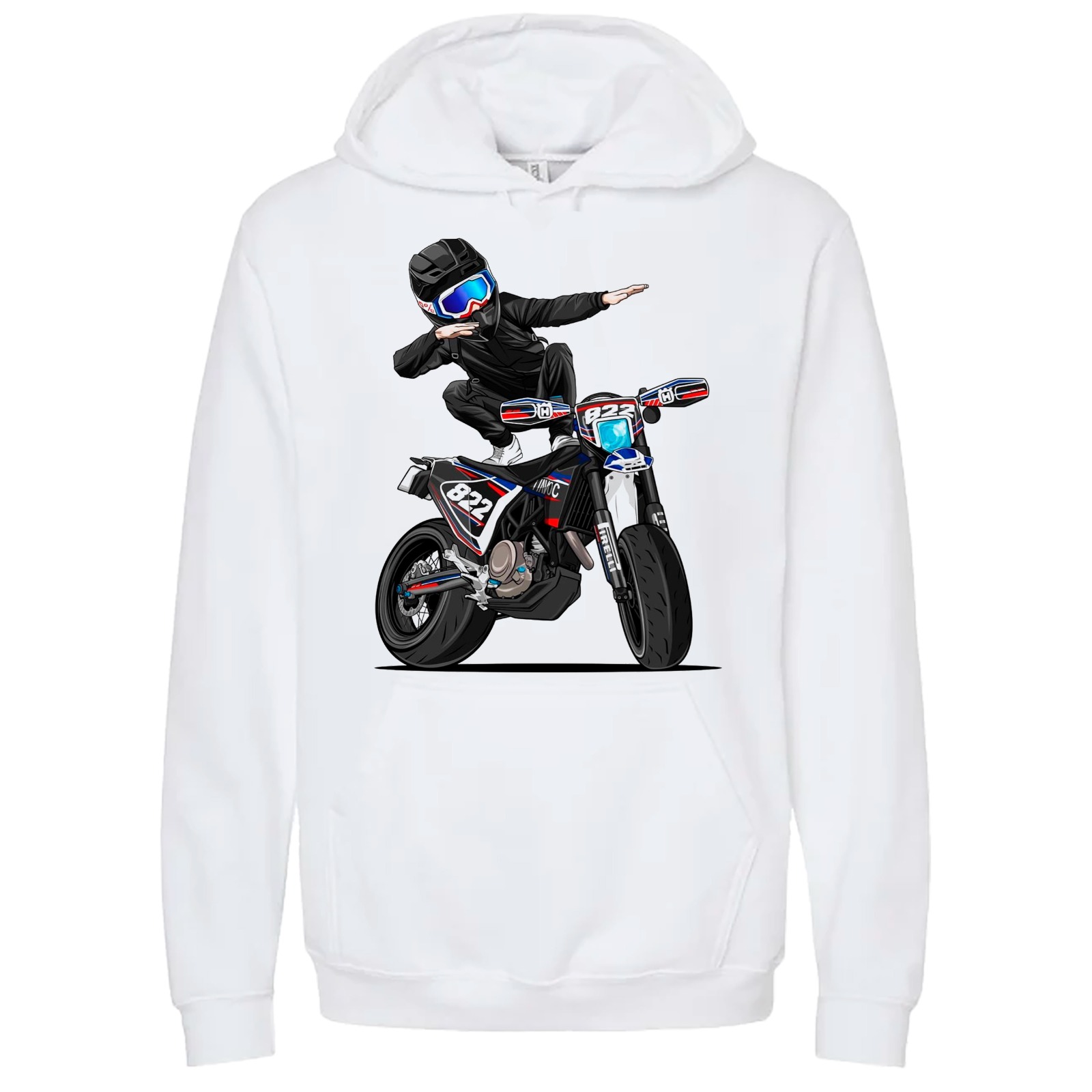 Camisa blanca motocicleta