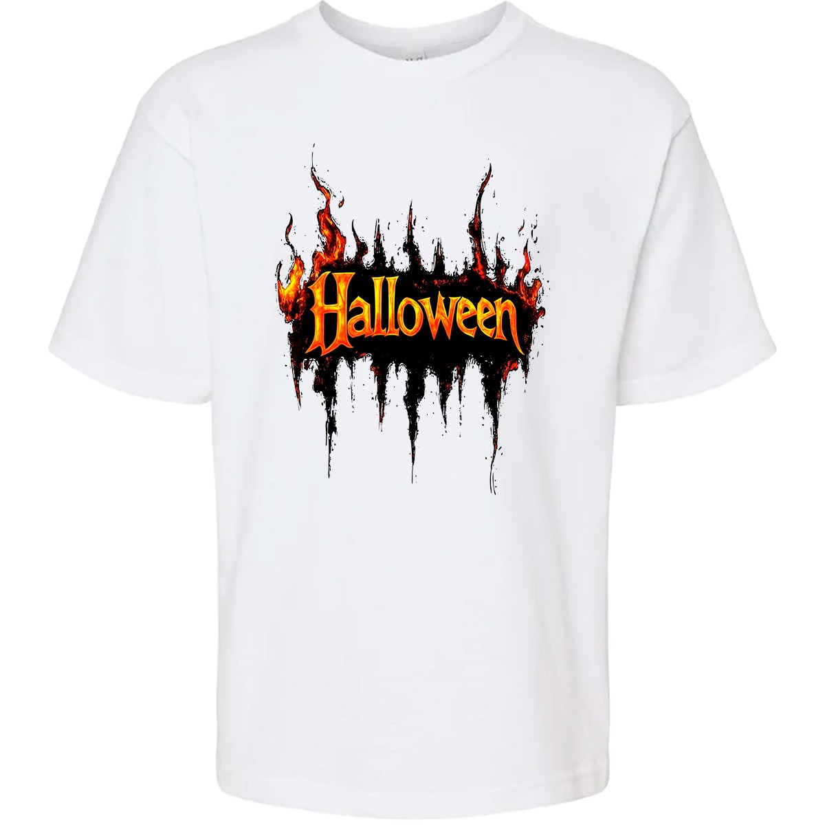Camiseta Unisex cráneo letras Halloween Arte Loca