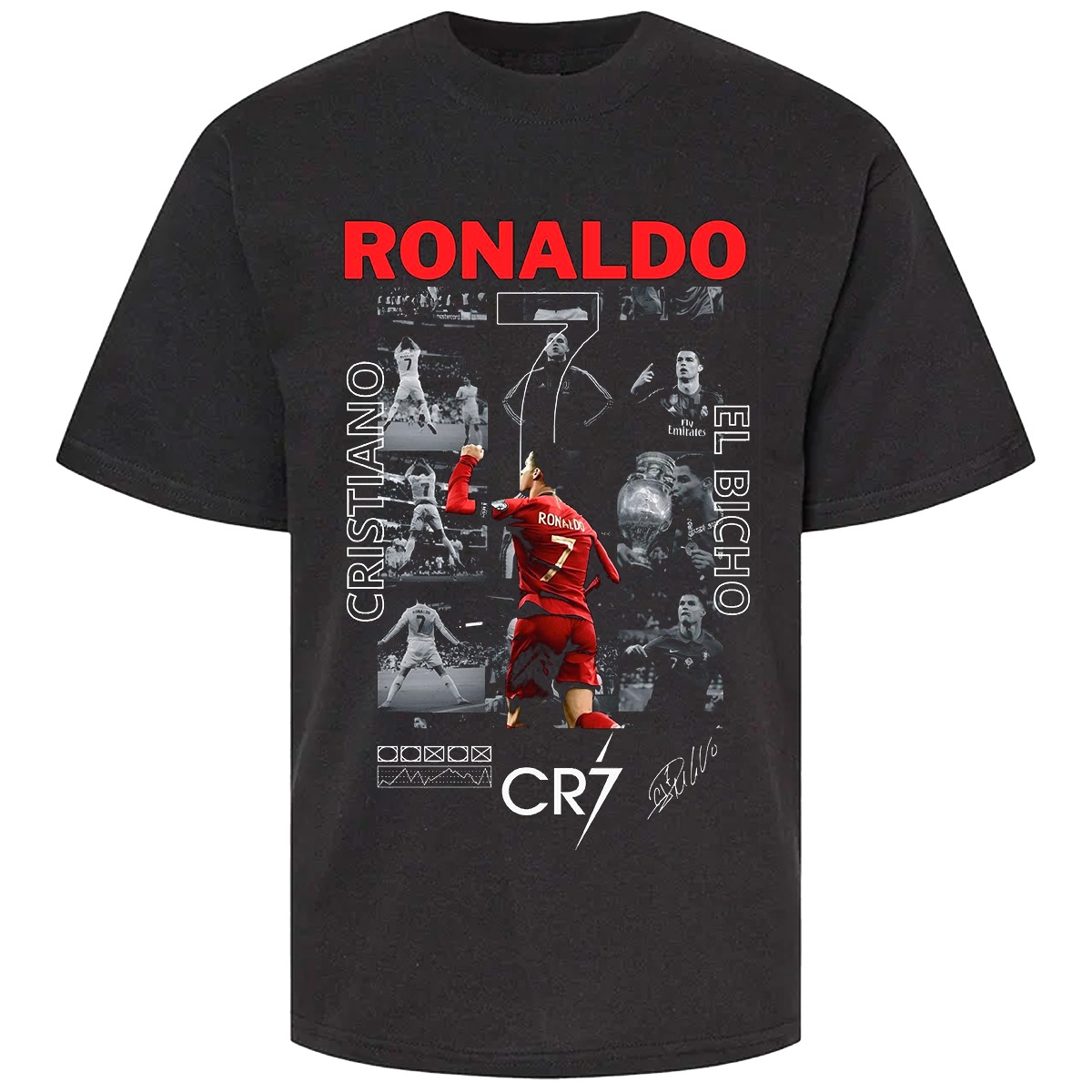 Camiseta Unisex Cristiano Ronaldo CR7 Arte Loca